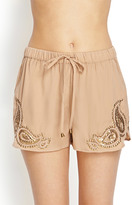 Thumbnail for your product : LOVE21 LOVE 21 Sequined Paisley Dolphin Shorts