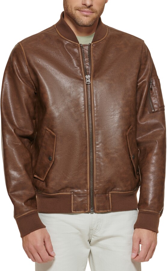 levi leather jacket with hood
