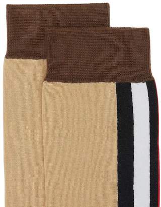 Burberry Icon Stripe Intarsia Cotton Blend Socks