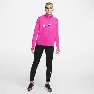 Nike Women's Dri-FIT Swoosh Run 1/4-Zip Running Midlayer in Pink
