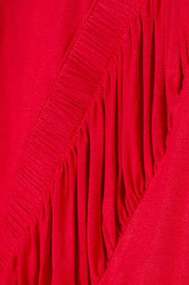 Preen Line Estela asymmetric ruched stretch-cotton jersey midi dress
