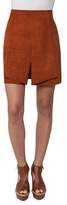 Thumbnail for your product : Akris Pleated Suede Mini Skirt, Marron