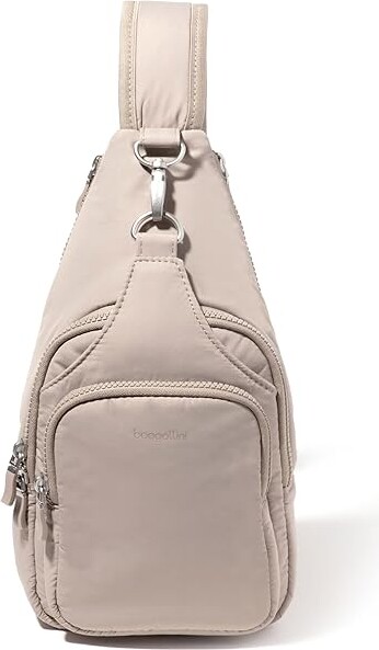Baggallini Central Park Sling Backpack Bags Moonrock Puff, Nylon