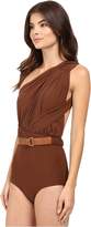 Thumbnail for your product : Michael Kors One-Shoulder Shirred Maillot