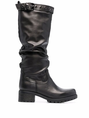 Cult Wrinkled-Effect Leather Boots