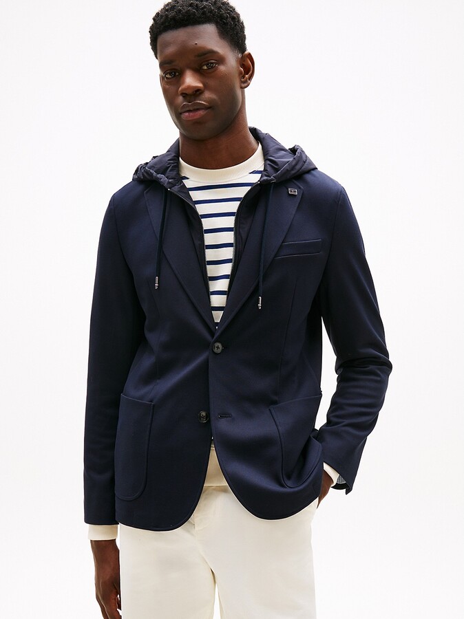Tommy Hilfiger Men's Hooded Blazer - Navy - 38