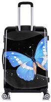 Thumbnail for your product : InUSA Black Butterfly Prints Hardside Luggage 28In