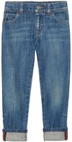 Thumbnail for your product : Gucci Children Web detail straight leg jeans
