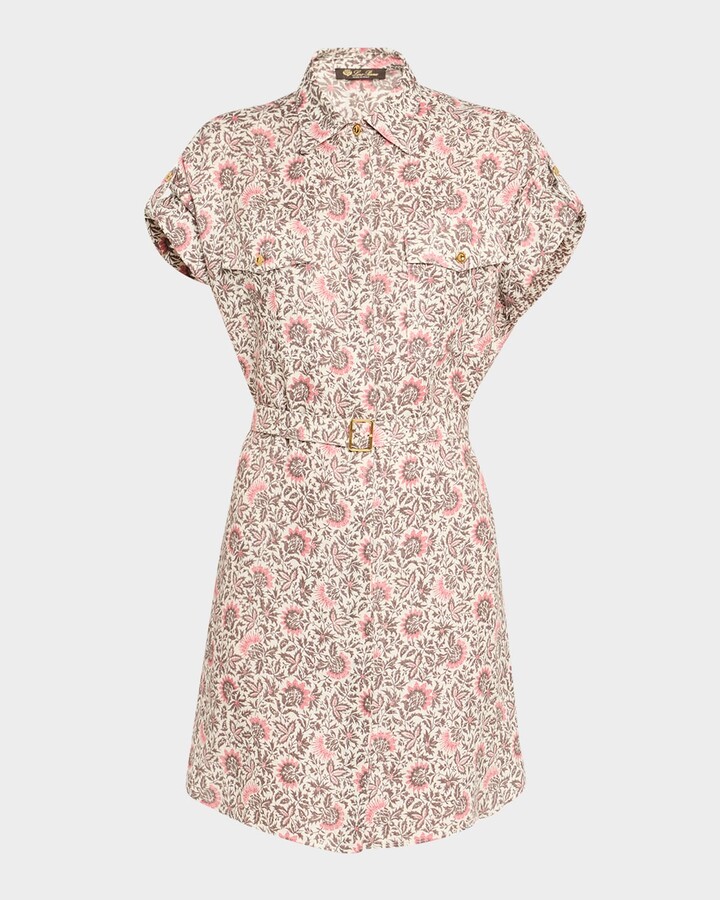 Loro Piana Idris Riserva San Nicolo Twill Belted Mini Shirtdress