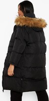 Thumbnail for your product : boohoo Petite Faux Fur Trim Longline Puffer Jacket