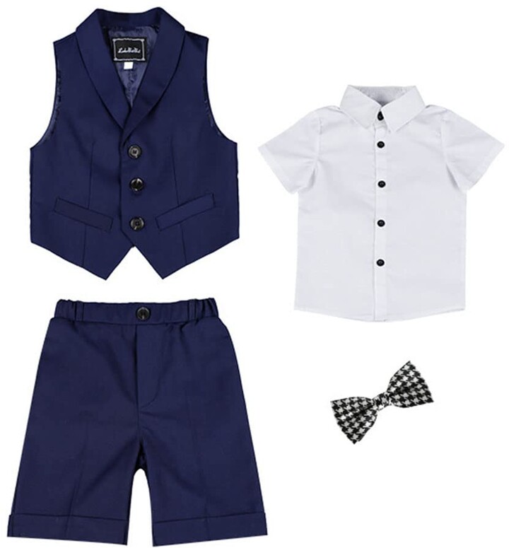 Daihan Baby Boys Gentleman Summer Suits ShortSleeved Wear Shorts Vest