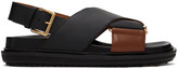 Thumbnail for your product : Marni Black & Brown Fussbett Sandals