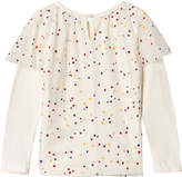 Thumbnail for your product : Stella McCartney Kids White Popcorn Blouse with Multicolored Dots