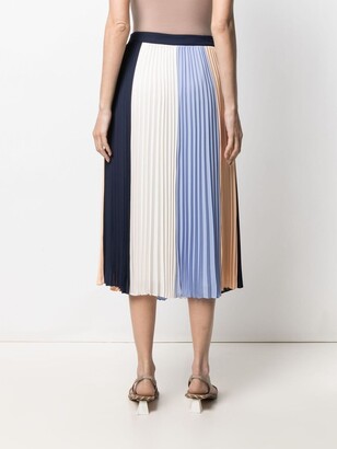 Twin-Set Colour-Block Pleated Skirt