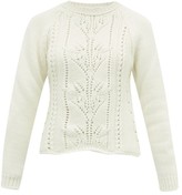 Thumbnail for your product : Brock Collection Pointelle Cable-knit Wool-blend Sweater - Ivory
