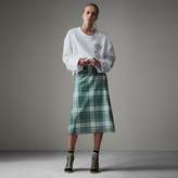 Burberry Silk-lined Tartan Plastic A-line Skirt