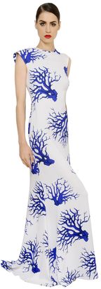 Francesco Scognamiglio Coral Printed Viscose Crepe Dress