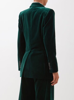 Bella Freud St. James Velvet Jacket - Dark Green
