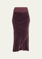 Velvet Bias Midi Asymmetric Skirt 