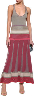 Agnona Pleated Paneled Cashmere-blend Maxi Dress