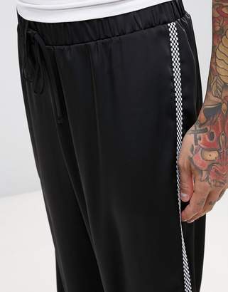 Reclaimed Vintage Inspired Joggers In Black With Taping