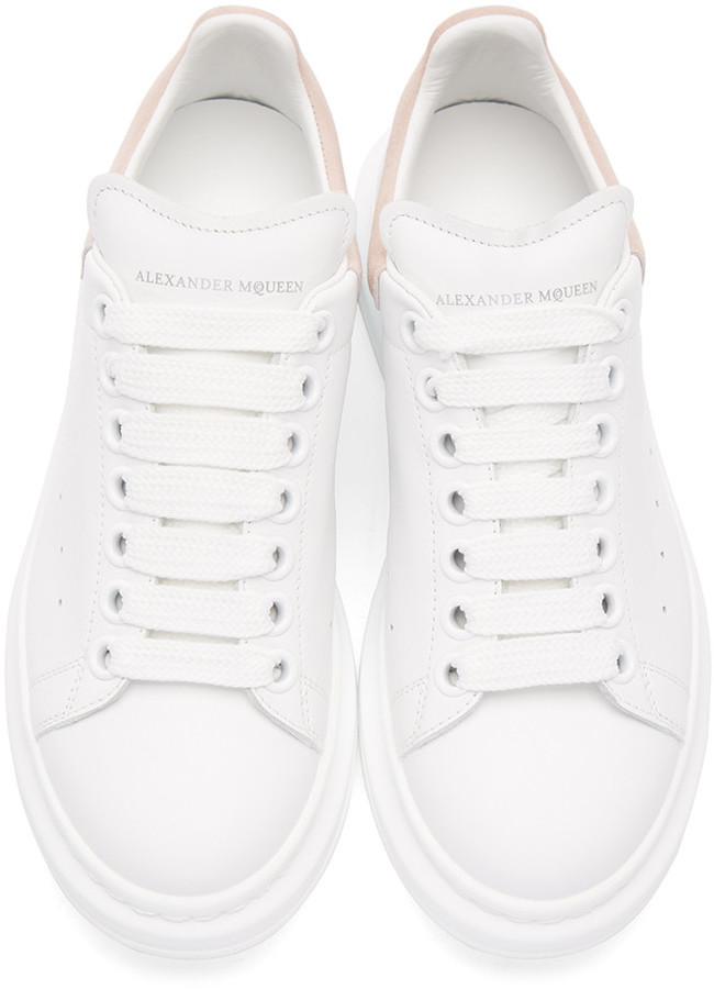 Alexander McQueen White & Pink Oversized Sneakers - ShopStyle