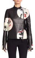 Thumbnail for your product : Alexander McQueen Circle-Print Leather Jacket
