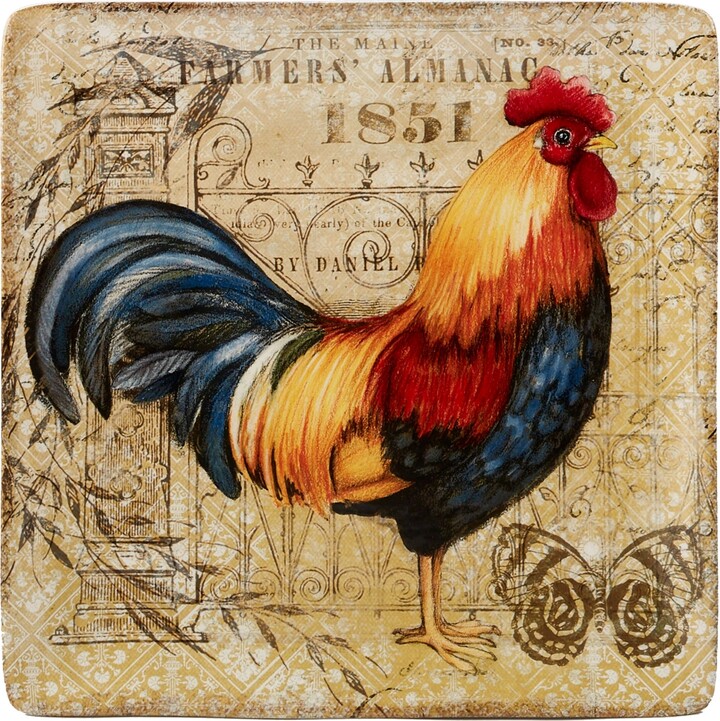 Certified International Gilded Rooster Square Platter