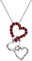 Thumbnail for your product : Lord & Taylor 14Kt. White Gold Ruby & Diamond Heart Pendant Necklace