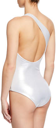 Melissa Odabash Metallic One-Shoulder One-Piece Swimsuit