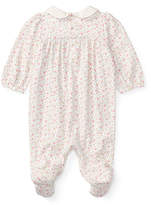 Thumbnail for your product : Ralph Lauren Childrenswear Floral-Print Smocked Footie Pajamas, Size Newborn-9 Months
