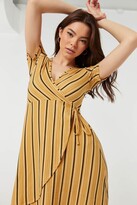 Thumbnail for your product : Ardene Basic Striped Wrap Mini Dress
