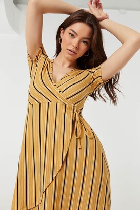 Ardene Basic Striped Wrap Mini Dress
