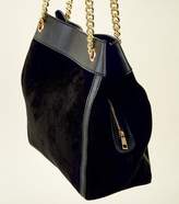Thumbnail for your product : New Look Black Suedette Eyelet Strap Tote Bag