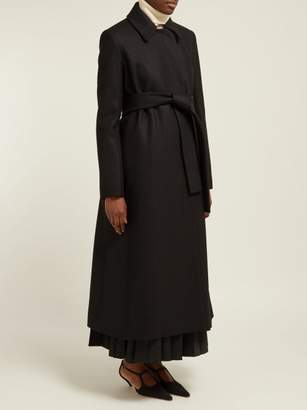The Row Toomana Single Breasted Wool Blend Coat - Womens - Black