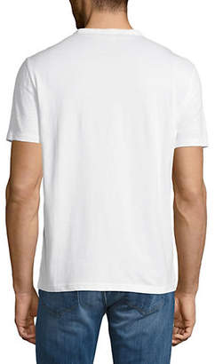 Calvin Klein Jeans Mixed Media V-Neck Cotton T-Shirt