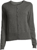 Thumbnail for your product : Neiman Marcus Cashmere Basic Button-Up Cardigan, Gray