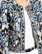 Thumbnail for your product : MANGO Printed Quilted Embellished Trim Jacket
