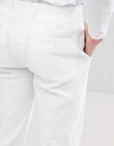 Thumbnail for your product : ASOS Design DESIGN skinny crop smart pants in white linen
