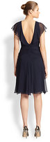 Thumbnail for your product : Carolina Herrera Silk Chiffon Flutter-Sleeve Dress