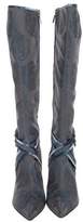 Thumbnail for your product : Sergio Rossi Jacquard Embellished Knee-High Boots w/ Tags