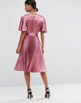 Thumbnail for your product : ASOS Pleated Wrap Midi Dress in Satin