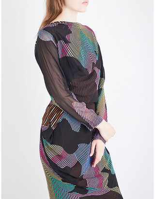 Anglomania New Fond abstract striped chiffon dress