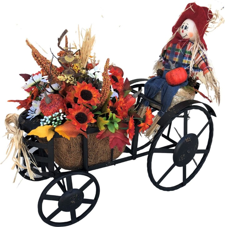 Etsy Scarecrow Fall Centerpiece, On A Tractor, Table Decor, Thanksgiving Autumn Floral Arrangement