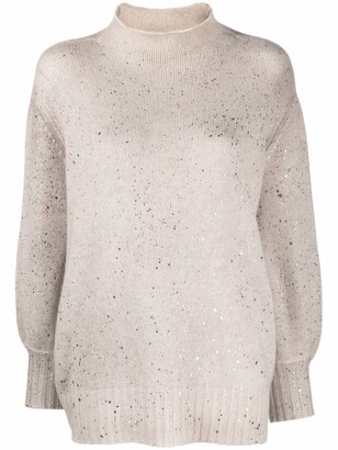 Avant Toi Sequin-Embellished Rollneck Sweater