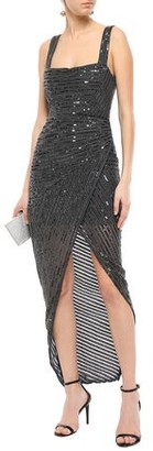 Rachel Gilbert Wrap-effect Embellished Tulle Dress