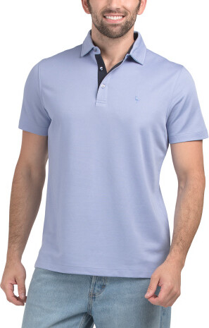 TJMAXX Solid Polo With Contrast Trim For Men, Modal/Polyester