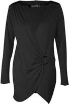 Thumbnail for your product : boohoo Lylo Textured Wrap Ring Detail Dress