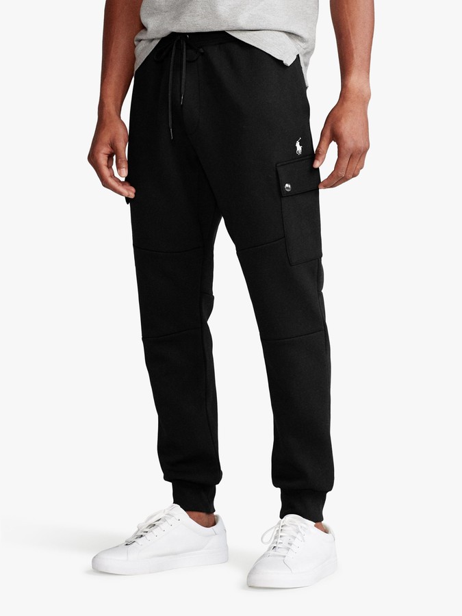 polo ralph lauren slim fit cuffed joggers with cargo pockets in black