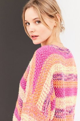 Ecote Neon Space-Dye Stripe Pullover Sweater